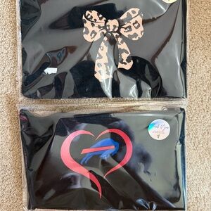 Black Cosmetic Zipper Bags - Multiple Graphics Available